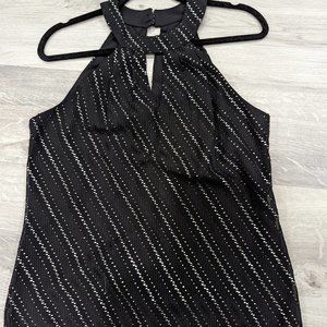 Black/Metallic Halter Top, small